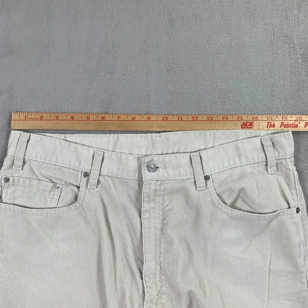 Vintage Levi's 505 Corduroy Pants Mens 38x32 Cream Regular Fit Straight Leg Y2K